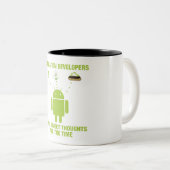 Toepassingsontwikkelaars denken dat iedereen goed  tweekleurige koffiemok (Voorkant rechts)