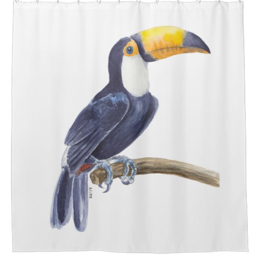 Toerasbare tropische vogel douchegordijn (Voorkant)