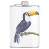 Toerasbare tropische vogel heupfles (Voorkant)