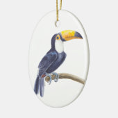 Toerasbare tropische vogel keramisch ornament (Links)