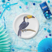 Toerasbare tropische vogel papieren bordje (Feest)