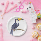 Toerasbare tropische vogel papieren bordje (Feest)