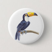 Toerasbare tropische vogel ronde button 5,7 cm (Voorkant)