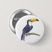 Toerasbare tropische vogel ronde button 5,7 cm (Voorkant /achterkant)