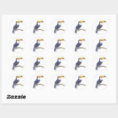 Toerasbare tropische vogel ronde sticker (Vel)