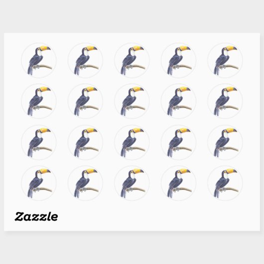 Toerasbare tropische vogel ronde sticker (Vel)