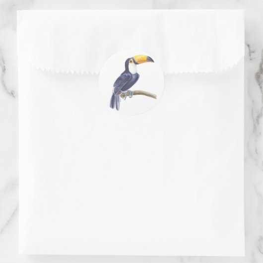 Toerasbare tropische vogel ronde sticker (Tas)
