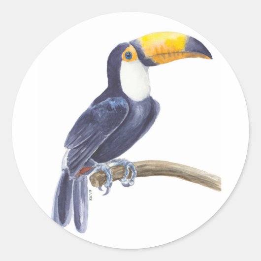 Toerasbare tropische vogel ronde sticker (Voorkant)