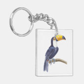 Toerasbare tropische vogel sleutelhanger (Voorkant Links)