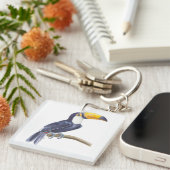 Toerasbare tropische vogel sleutelhanger (Voorkant Rechts)
