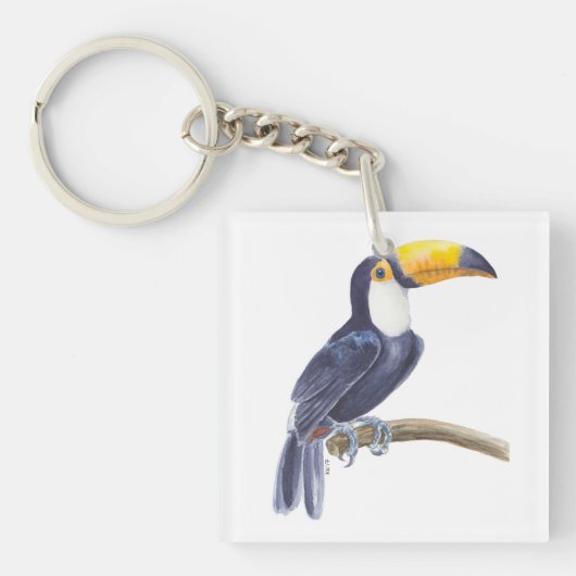 Toerasbare tropische vogel sleutelhanger (Voorkant)