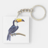 Toerasbare tropische vogel sleutelhanger (Achterkant)