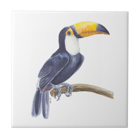Toerasbare tropische vogel tegeltje (Voorkant)