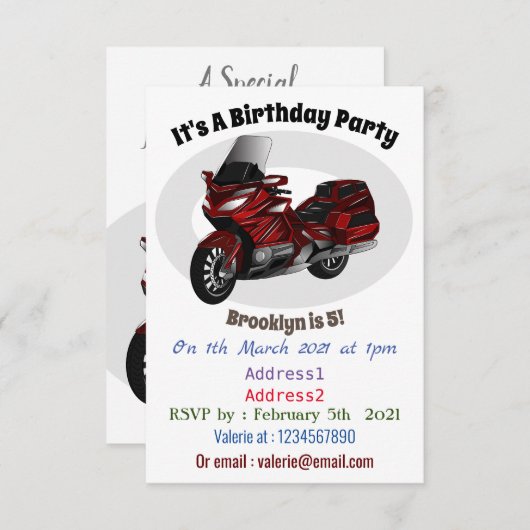 Toerental cartoon kaart (Voorkant / Achterkant)