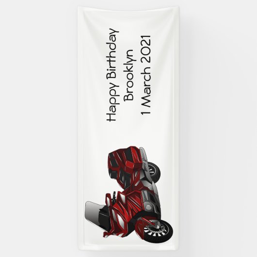 Toerental cartoon spandoek (Verticaal)