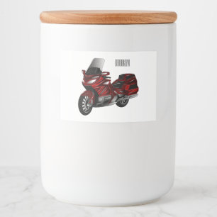 Toerental cartoon voedselcontainer etiket