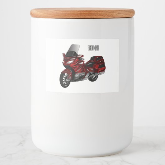 Toerental cartoon voedselcontainer etiket (Voorkant)