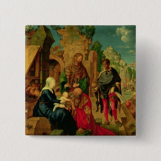 Toerental van de Magi, 1504 Vierkante Button 5,1 Cm (Voorkant)