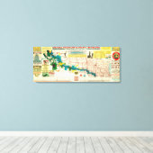 Toerentekaart van de snelweg rond het Custer-slagv Canvas Afdruk (Insitu (Houten vloer))