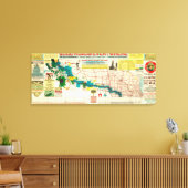 Toerentekaart van de snelweg rond het Custer-slagv Canvas Afdruk (Insitu (Woonkamer))