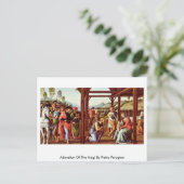 Toergering van de Magi door Pietro Perugino Briefkaart (Staand voorkant)
