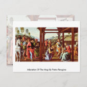 Toergering van de Magi door Pietro Perugino Briefkaart (Voorkant / Achterkant)