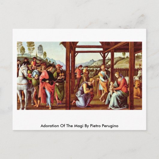 Toergering van de Magi door Pietro Perugino Briefkaart (Voorkant)