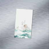 Toeriquoise green pastel waterverf magnetisch visitekaartje (Voorbeeld)