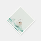 Toeriquoise green pastel waterverf servet (Hoek)