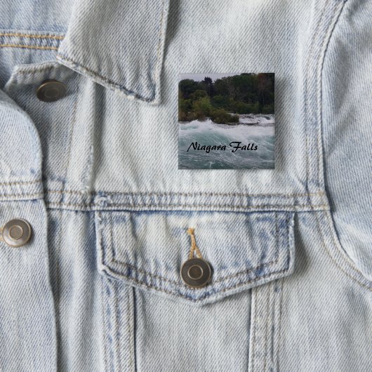 Toerisme bij Niagara Falls Vierkante Button 5,1 Cm (In situ)