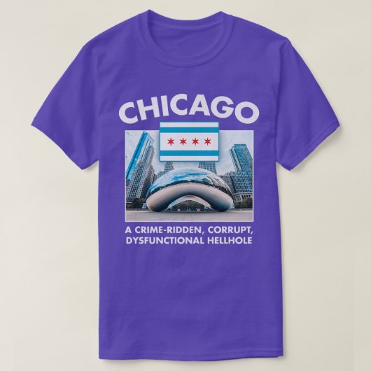 Toerisme in Chicago Bean Lakeshore Pizza Hot Dog T-shirt (Design voorkant)