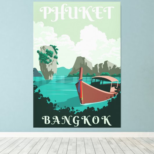 Toerisme Phuket Bangkok Canvas Afdruk (Insitu (Houten vloer))