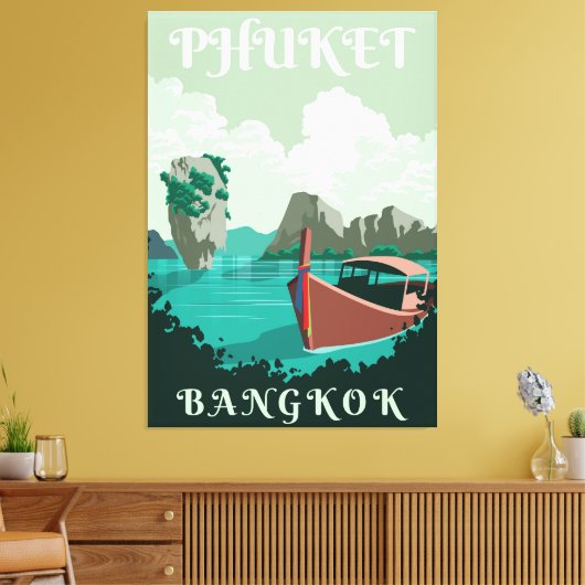 Toerisme Phuket Bangkok Canvas Afdruk (Insitu (Woonkamer))