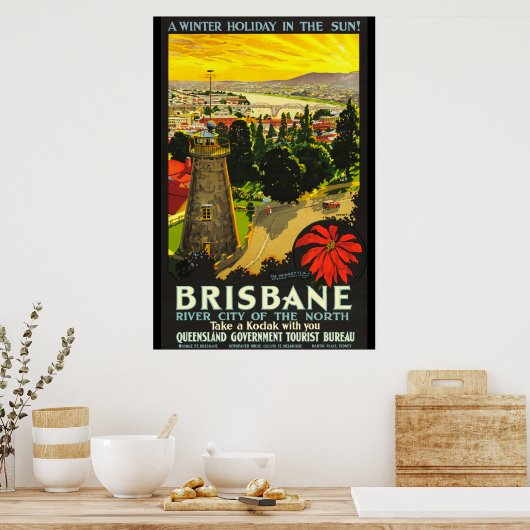Toerisme van Brisbane Australië Poster (Keuken)