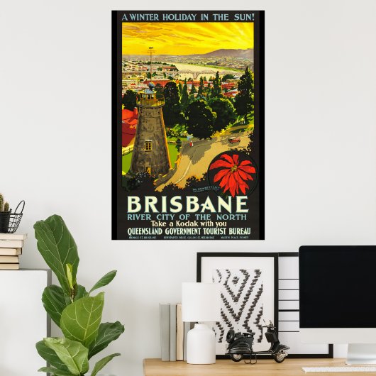 Toerisme van Brisbane Australië Poster (Thuiskantoor)