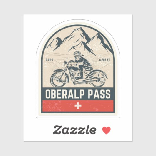 Toerisme van de Oberalp Pass-zwitserse motorfiets Sticker (Vel)