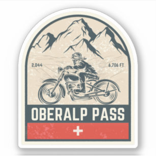 Toerisme van de Oberalp Pass-zwitserse motorfiets Sticker