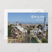 Toerisme van de Reis van Spanje Barcelona voegt Briefkaart (Voorkant / Achterkant)