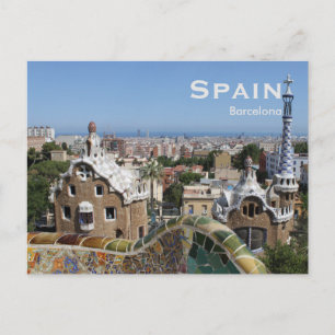 Toerisme van de Reis van Spanje Barcelona voegt Briefkaart