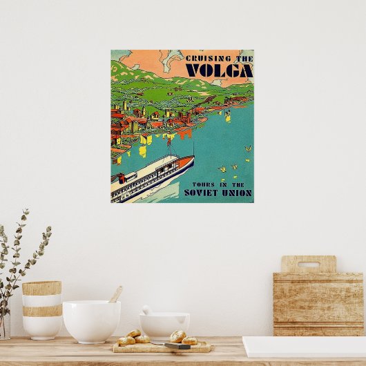 Toerisme van de Volga, de Sovjet-Unie Poster (Keuken)
