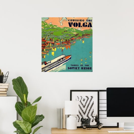 Toerisme van de Volga, de Sovjet-Unie Poster (Thuiskantoor)