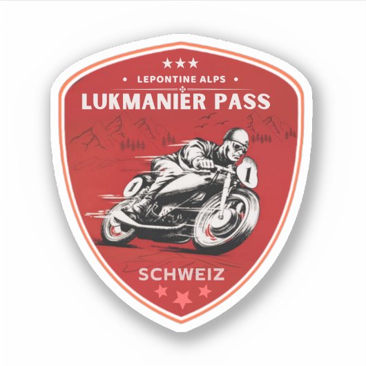 Toerisme van de zwitserse motorfiets Luk? Sticker (Voorkant)