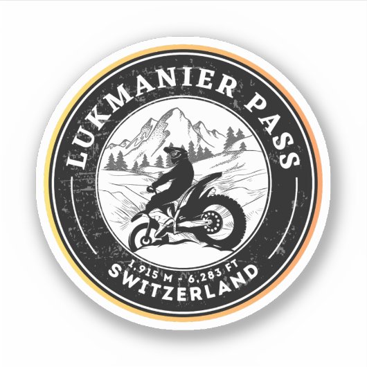 Toerisme van de zwitserse motorfiets Luk? Sticker (Voorkant)