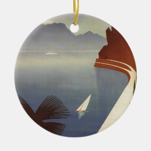 Toerisme van het  meer van Garda Riva Torbole Ital Keramisch Ornament (Voorkant)