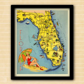  Toerismekaart Florida 1947 Poster