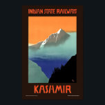 Toerismereizen in Kasjmir  Art Deco India Poster<br><div class="desc">Dit is een digitaal verbeterde afdruk van een  Deco Lithograaf van de Kunst van Kashmir uit 1910-1959 voor het reistoerisme van de Indiase staatsspoorwegen.</div>