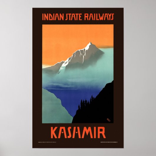 Toerismereizen in Kasjmir  Art Deco India Poster (Voorkant)