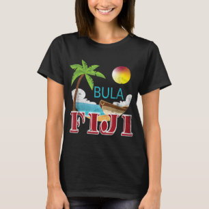 Toerist en Native Fiji Bula  Grunge Vacati T-shirt