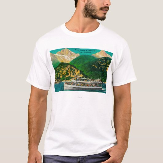 Toerist Steamer op het Diablomeer, Skagit T-shirt (Voorkant)