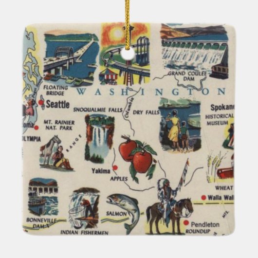 Toerist van de staat Washington Keramisch Ornament (Achterkant)